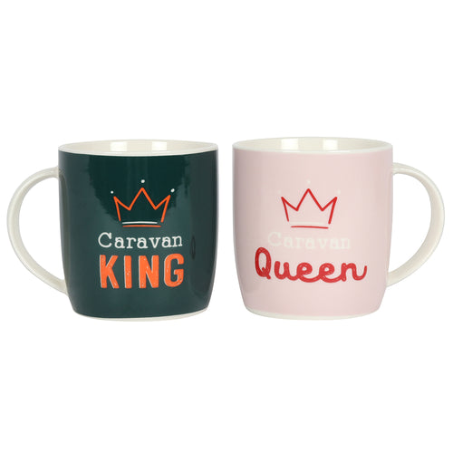 "Caravan King & Queen" Ceramic Mug Gift Set